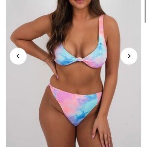 High waisted tie dye bikini